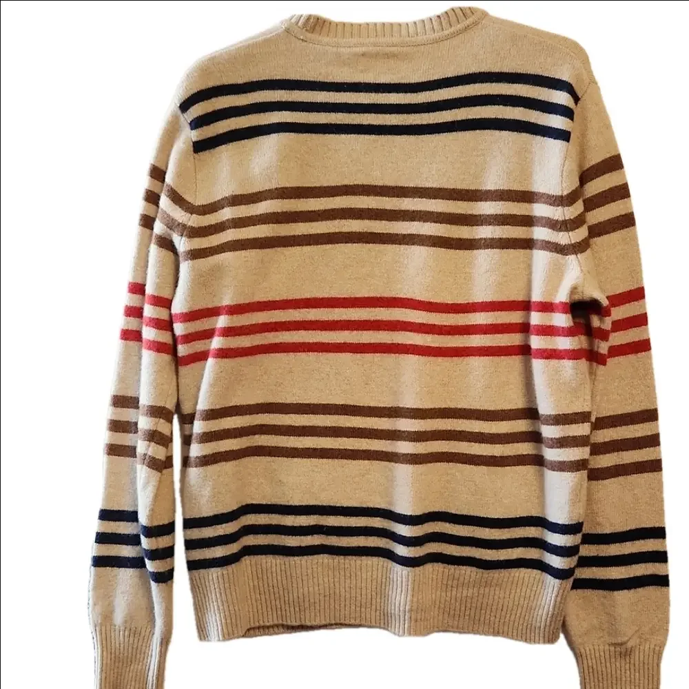 J.Crew Rugged Merino Wool Blend Striped Men's Sweater sz XL